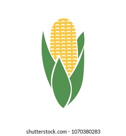 corn icon in flat style isolated vector illustration on white transparent background