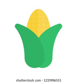 corn icon in flat style isolated vector illustration on white transparent background