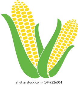 corn icon in flat style isolated vector illustration on white transparent background