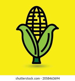 Corn icon. Great for drinks, plants, vegetables, snacks etc.
