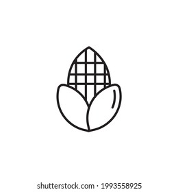 Corn icon, Corn icons and symbols. Corn line icon, corncob and vegetable, plant sign, vector graphics, a linear pattern on a white background. Corn icon isolated on white background.