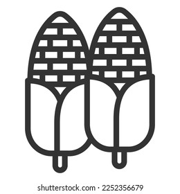 Corn - icon, illustration on white background, outline style