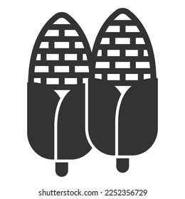Corn - icon, illustration on white background, glyph style