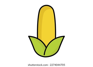 Corn icon illustration. icon related to food. Two tone icon style, lineal color . Simple vector design editable