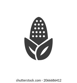 Corn Icon Isolated on Black and White Vector Graphic