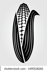 Corn icon isolated on white background. Vector illustration.