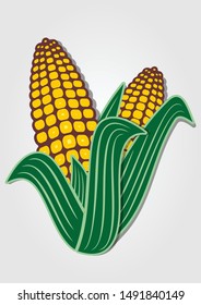 Corn icon isolated on white background. Vector illustration.