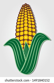 Corn icon isolated on white background. Vector illustration.