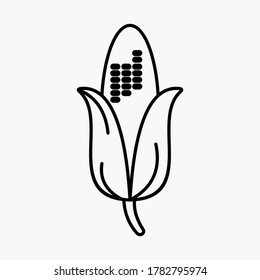 Corn icon isolated on white background. Vector illustration.