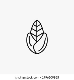 Corn icon isolated on white background. Vector illustration. Corn line icon, corncob and vegetable, plant sign, vector graphics, a linear pattern on a white background.