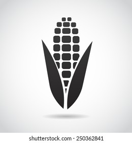 Corn icon isolated on white background. Vector illustration.