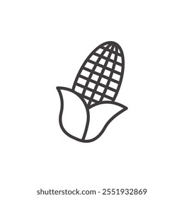 Icono de maíz aislado sobre fondo blanco. Icono de Vector.