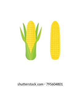 Corn icon isolated vector illustration on white transparent background