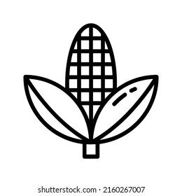 Corn Icon. Line Art Style Design Isolated On White Background