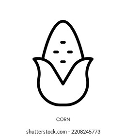 corn icon. Line Art Style Design Isolated On White Background