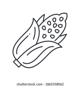 Corn icon, linear isolated illustration, thin line vector, web design sign, outline concept symbol with editable stroke on white background.