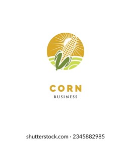 Corn Icon Logo Design Template