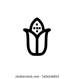 corn icon or logo isolated sign symbol vector illustration - high quality black style vector icons
