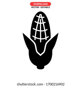 corn icon or logo isolated sign symbol vector illustration - high quality black style vector icons

