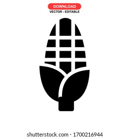 corn icon or logo isolated sign symbol vector illustration - high quality black style vector icons
