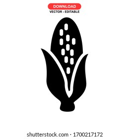 corn icon or logo isolated sign symbol vector illustration - high quality black style vector icons
