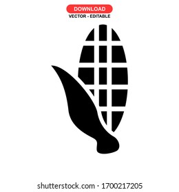 corn icon or logo isolated sign symbol vector illustration - high quality black style vector icons

