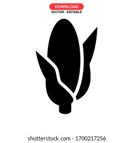 corn icon or logo isolated sign symbol vector illustration - high quality black style vector icons
