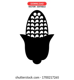Maissymbol oder Logo einzeln auf Zeichen Vektorillustration Illustration - hochwertige Vektorsymbole in schwarzem Stil
