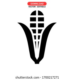 corn icon or logo isolated sign symbol vector illustration - high quality black style vector icons
