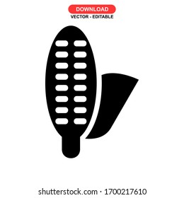 Maissymbol oder Logo einzeln auf Zeichen Vektorillustration Illustration - hochwertige Vektorsymbole in schwarzem Stil
