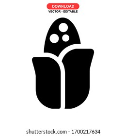 corn icon or logo isolated sign symbol vector illustration - high quality black style vector icons
