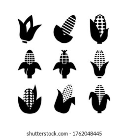 icono de maíz o logotipo símbolo de signo aislado ilustración vector ilustración - Colección de iconos vectoriales de estilo negro de alta calidad
