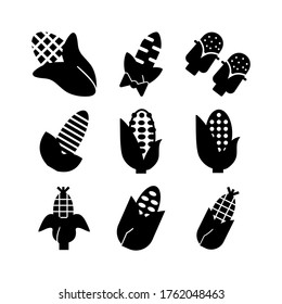 icono de maíz o logotipo símbolo de signo aislado ilustración vector ilustración - Colección de iconos vectoriales de estilo negro de alta calidad
