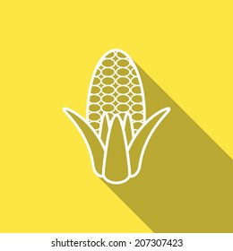 corn icon with long shadow
