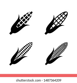 Corn icon in modern flat design isolated on white background, cereal vector illustration for web site or mobile app