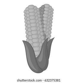 Corn icon in monochrome style isolated on white background vector illustration