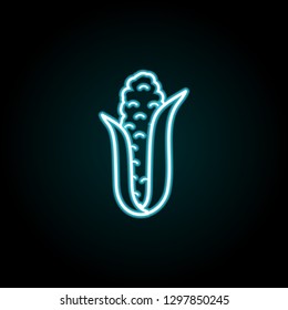 Corn icon in neon style. Simple thin line, outline vector of Autumn icons for UI and UX, website or mobile application