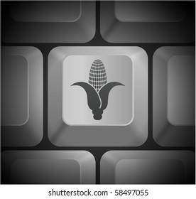 Corn Icon on Computer Keyboard Original Illustration