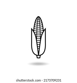 Corn icon on white background. Corn logo design.