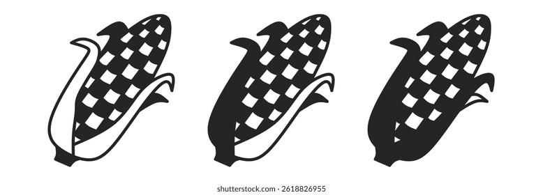 Corn icon on white background. Vector logo corn illustration.