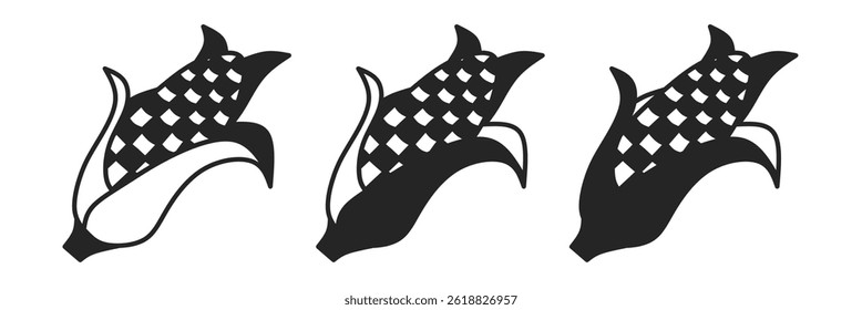 Corn icon on white background. Vector logo corn illustration.
