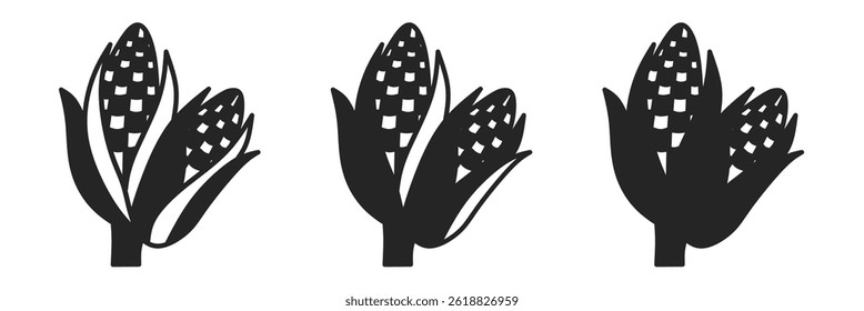 Corn icon on white background. Vector logo corn illustration.