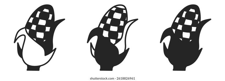 Corn icon on white background. Vector logo corn illustration.