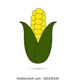 Corn icon on white background.