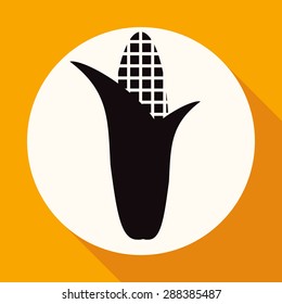 Corn icon on white circle with a long shadow