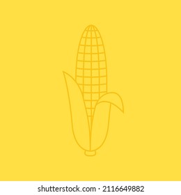 Corn icon on yellow background. Corn logo design.