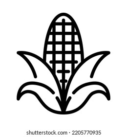 Corn icon. Outline design. Corn isolated on white background. For presentation, graphic design, mobile application. Vector Illustration.