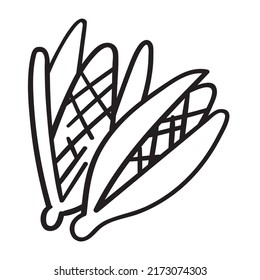 Maissymbol. Konkrete Illustration. Einfaches Vektorsymbol.