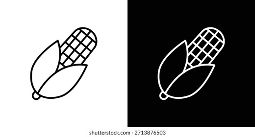 Pictograma de contorno de icono de maíz aislado en blanco. Vector Forma de icono.