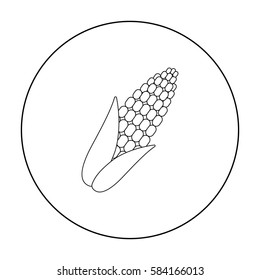 Corn icon outline. Singe vegetables icon from the eco food outline.